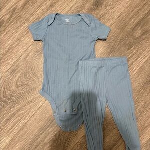 Carter's Ribbed Blue Bodysuit Set